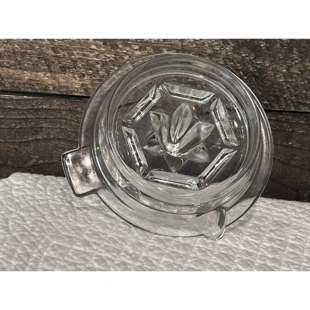 Vintage Clear Glass Lemon Lime Orange Citrus Juice Maker Reamer Juicer Topper 5